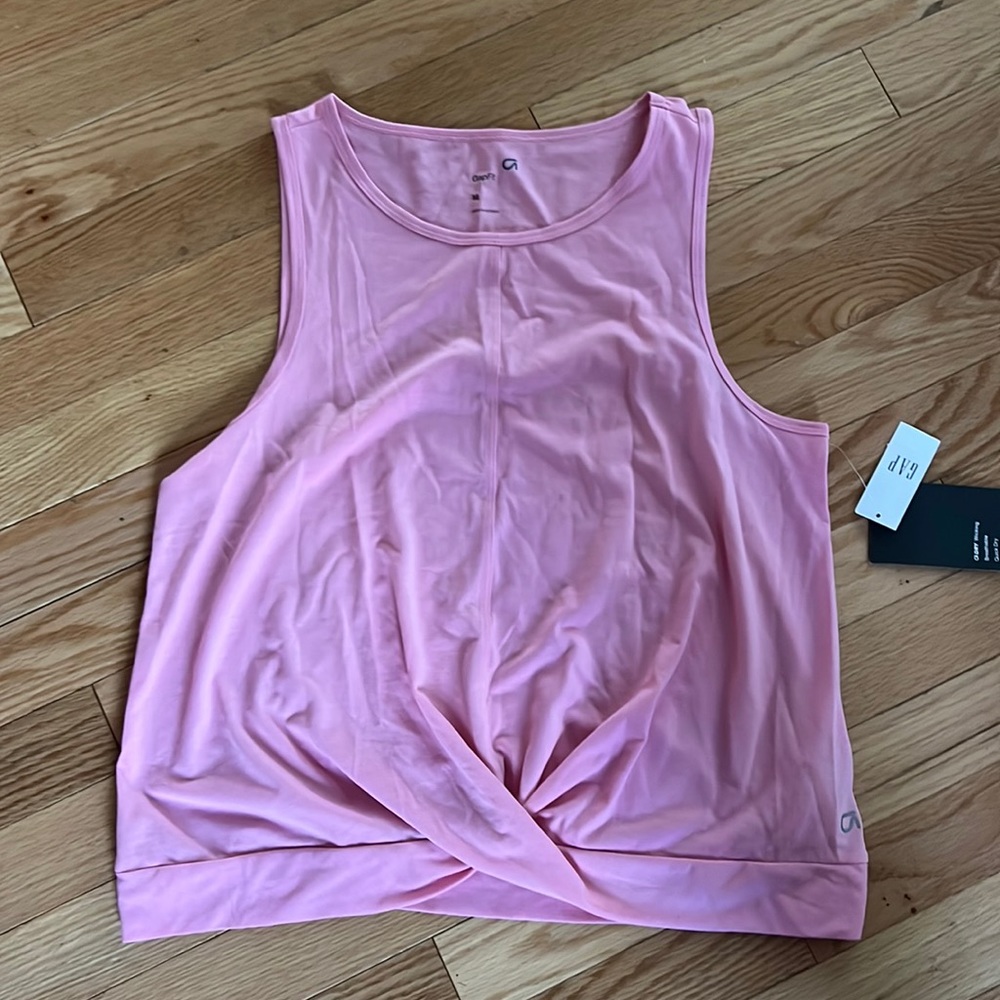 GAP Pink Twist-Front Tank Top